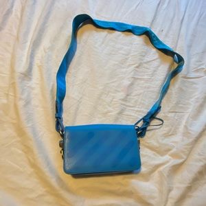 Off white blue binder clip mini crossbody bag